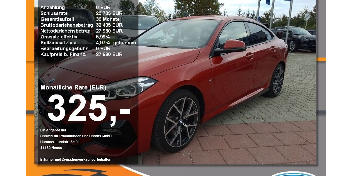 BMW 218 Gran Coupé 17.100 km 27.480 &euro; Neustadt / Donau 93333