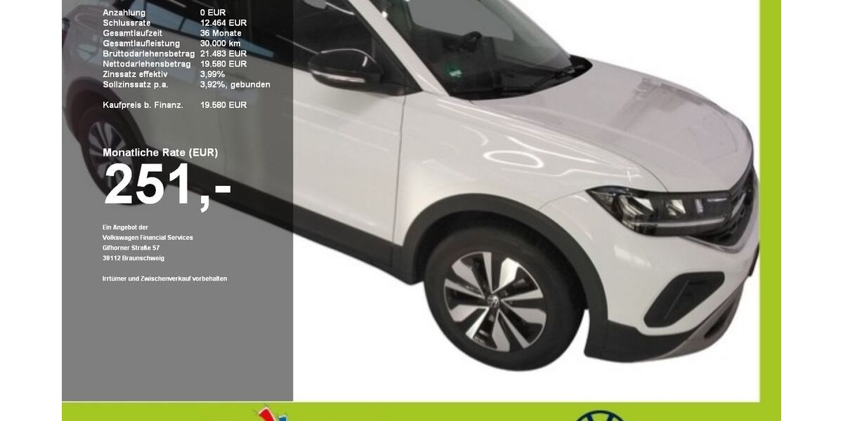 VW T-Cross 3.144 km 18.240 &euro; Mainburg 84048