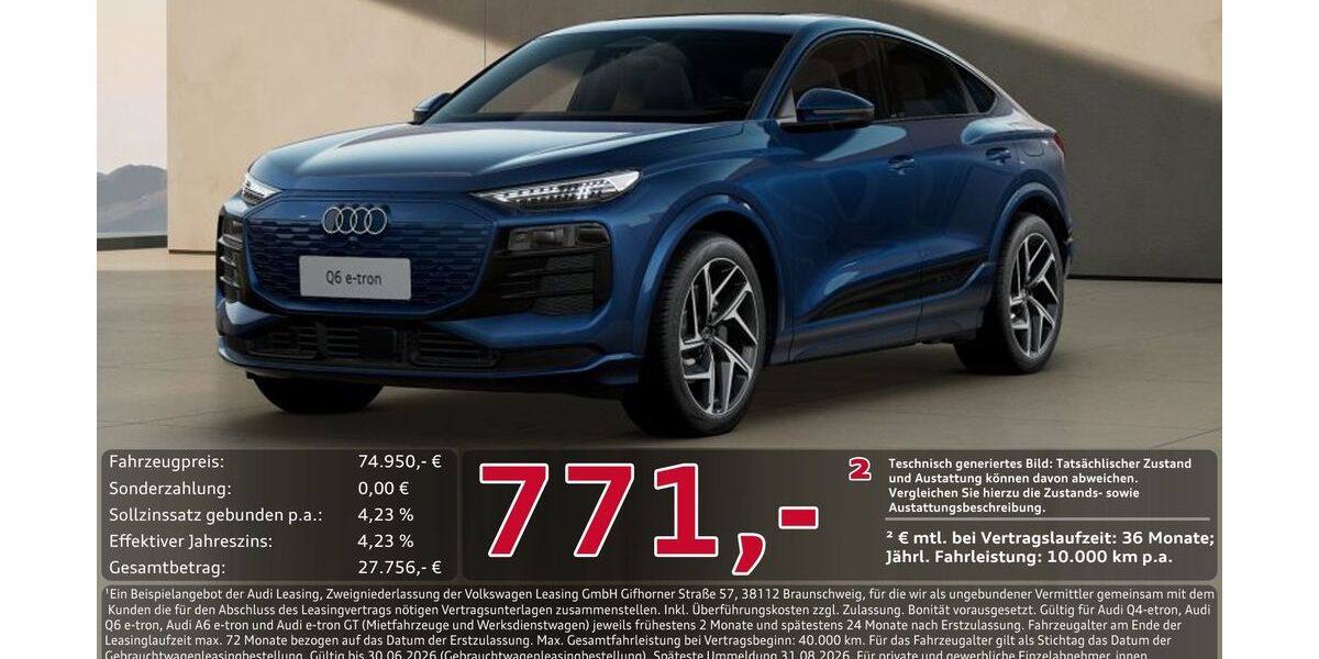 Audi Q6 e-tron 13.875 km 74.950 &euro; Ingolstadt 85057